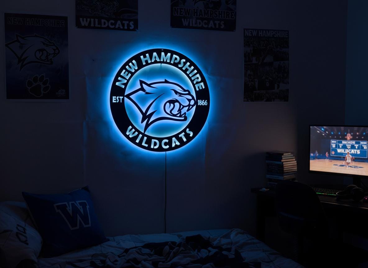 New Hampshire Wildcats Wall Art - NCAA College Game Room Decor Gift