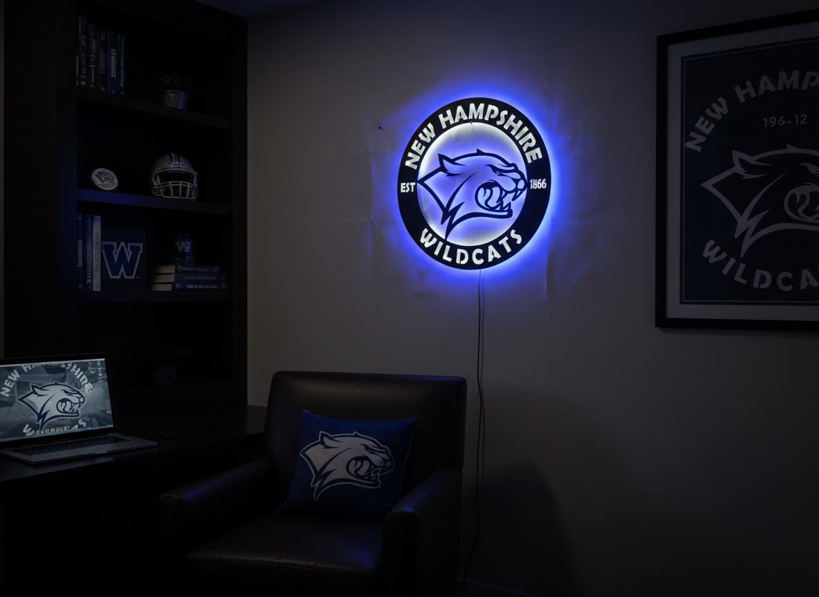 New Hampshire Wildcats Wall Art - NCAA College Game Room Decor Gift