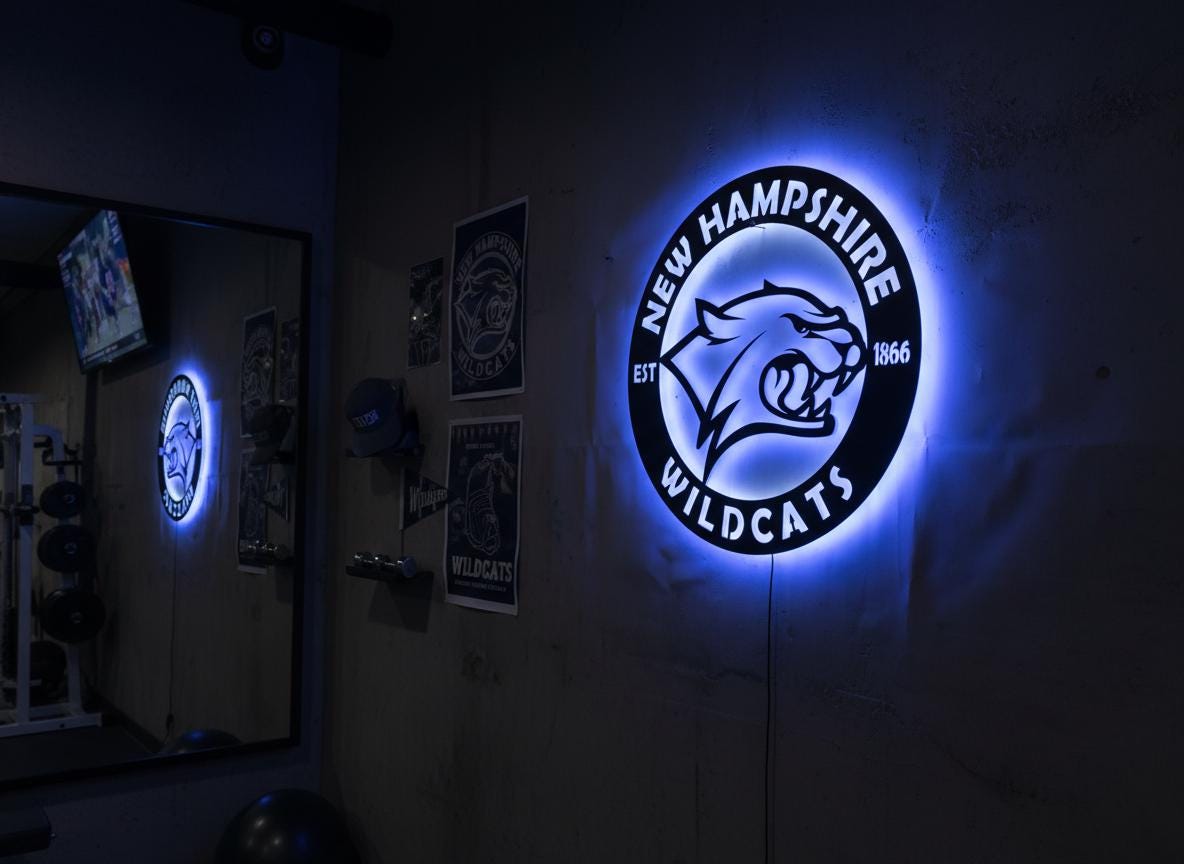 New Hampshire Wildcats Wall Art - NCAA College Game Room Decor Gift