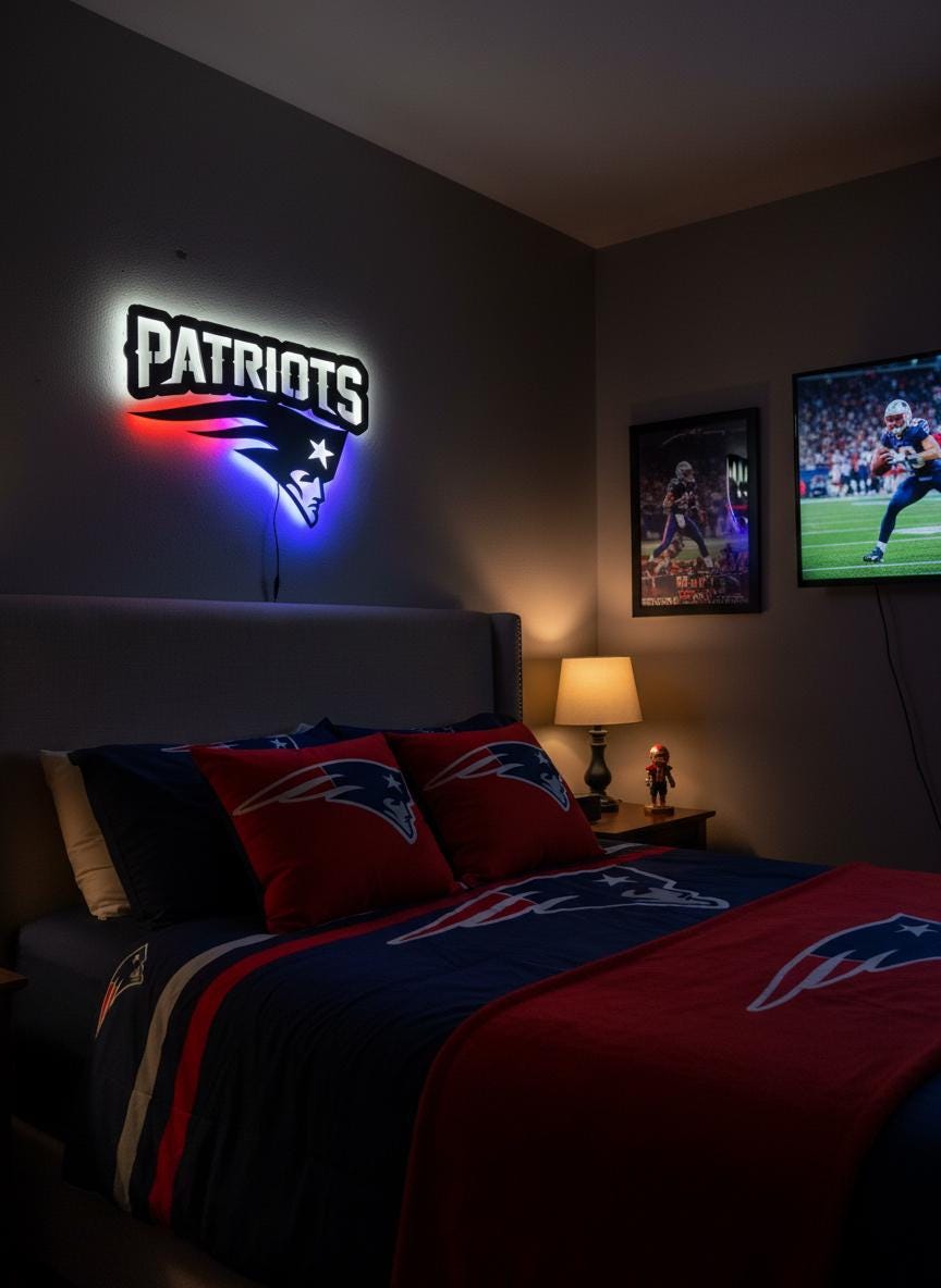 New England Patriots Wall Art - Team Logo NFL Football Fan Decor