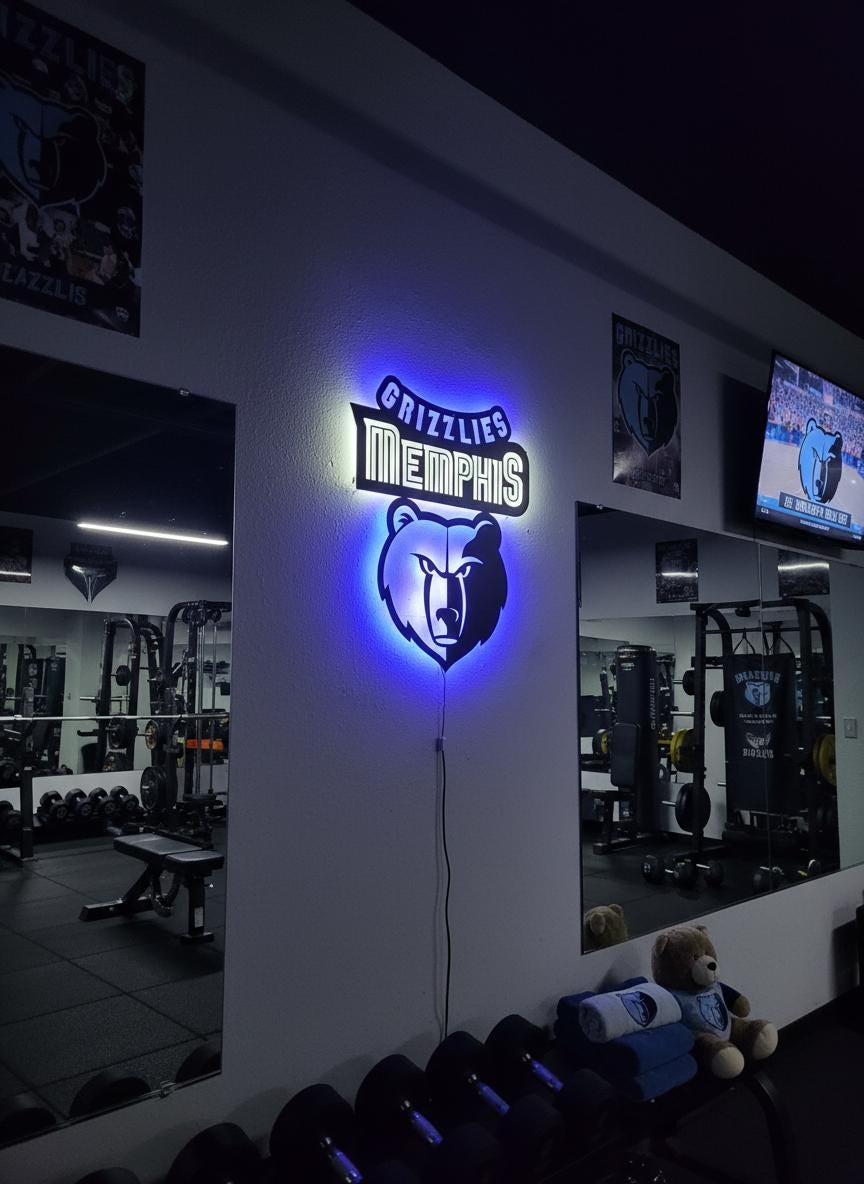 Memphis Grizzlies Wall Art - Team Logo Game Room Decor for NBA Fans