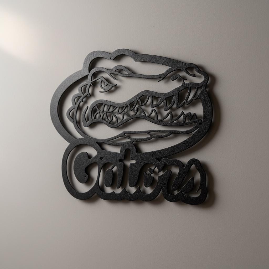 Florida Gators Wall Art - NCAA College Football Game Room Decor Gift