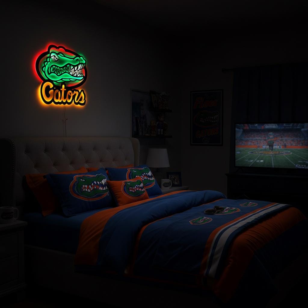 Florida Gators Wall Art - NCAA College Football Game Room Decor Gift
