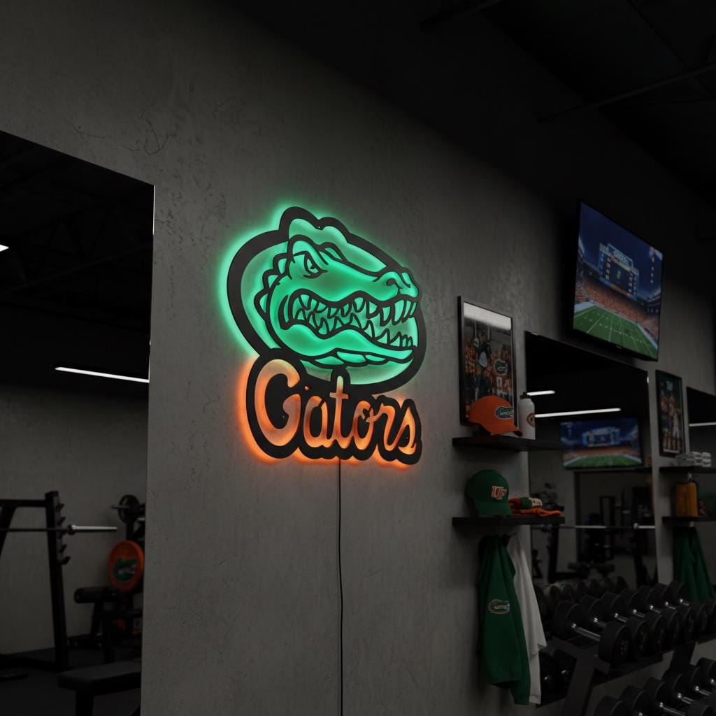 Florida Gators Wall Art - NCAA College Football Game Room Decor Gift