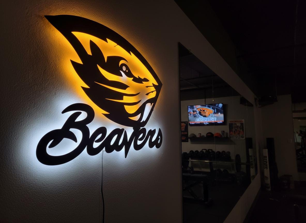 Oregon State Beavers Wall Art - Official OSU Team Logo Game Room Decor