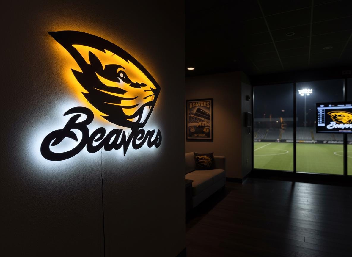 Oregon State Beavers Wall Art - Official OSU Team Logo Game Room Decor