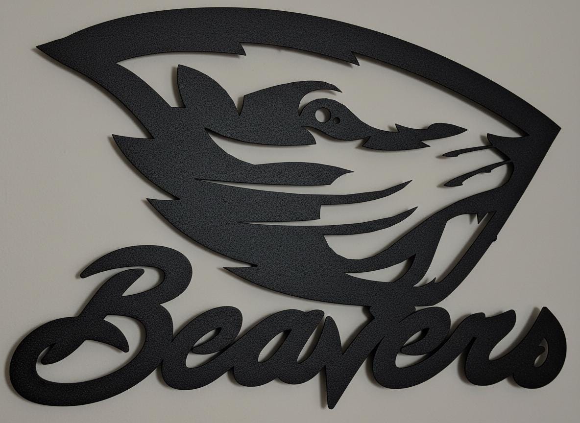 Oregon State Beavers Wall Art - Official OSU Team Logo Game Room Decor