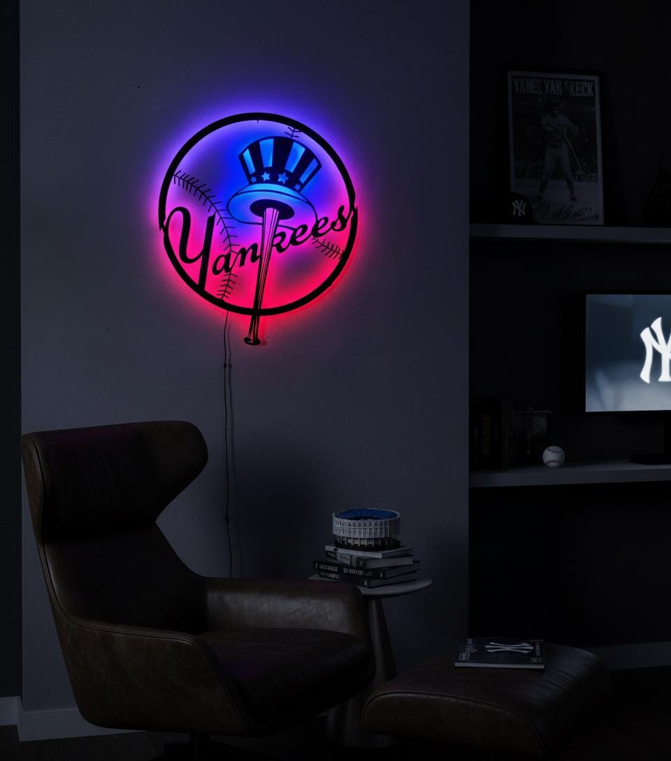 New York Yankees Wall Art - Iconic Team Logo Game Room Man Cave Decor