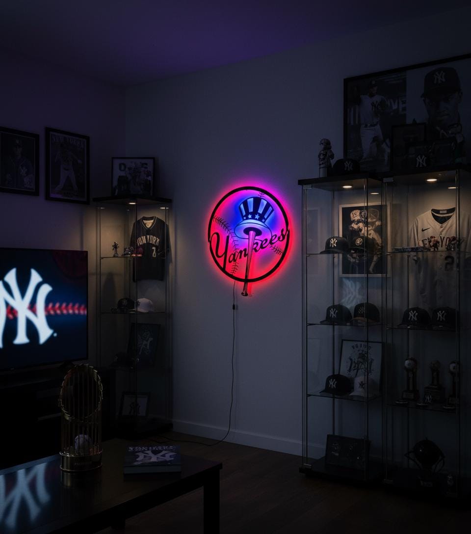 New York Yankees Wall Art - Iconic Team Logo Game Room Man Cave Decor