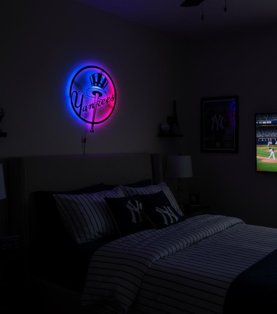 New York Yankees Wall Art - Iconic Team Logo Game Room Man Cave Decor