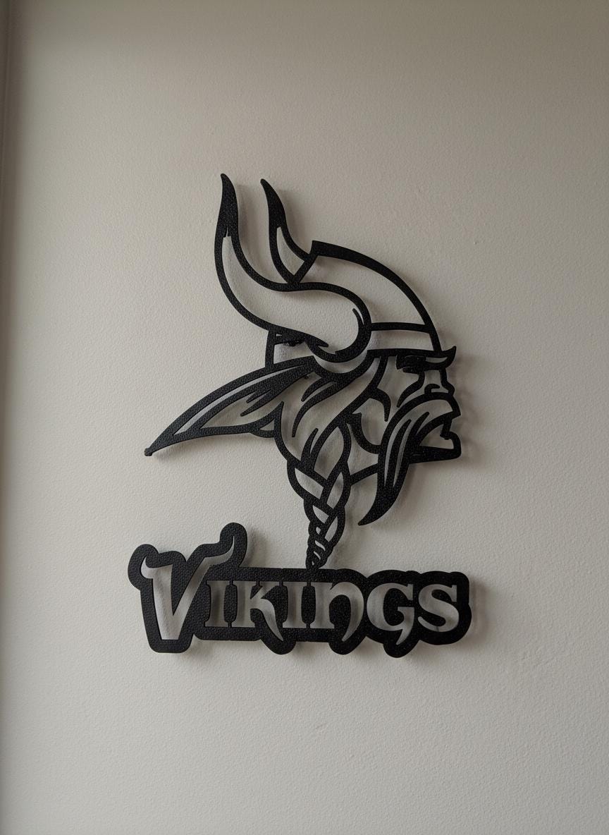 Minnesota Vikings Wall Art - Team Logo Backlit Sign - Man Cave Decor Gift