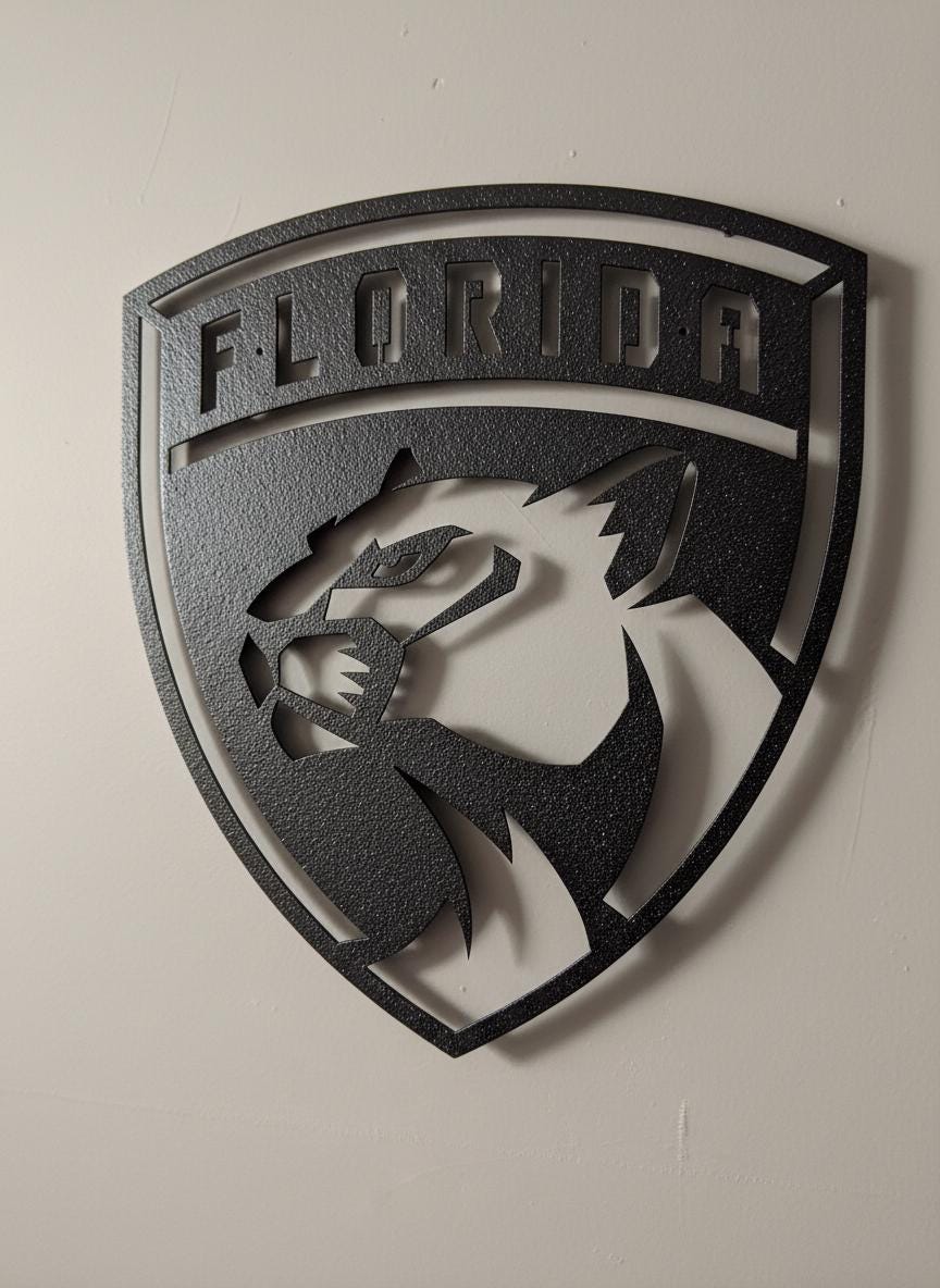 Florida Panthers Wall Art - Hockey Team Logo Decor - Man Cave Gift