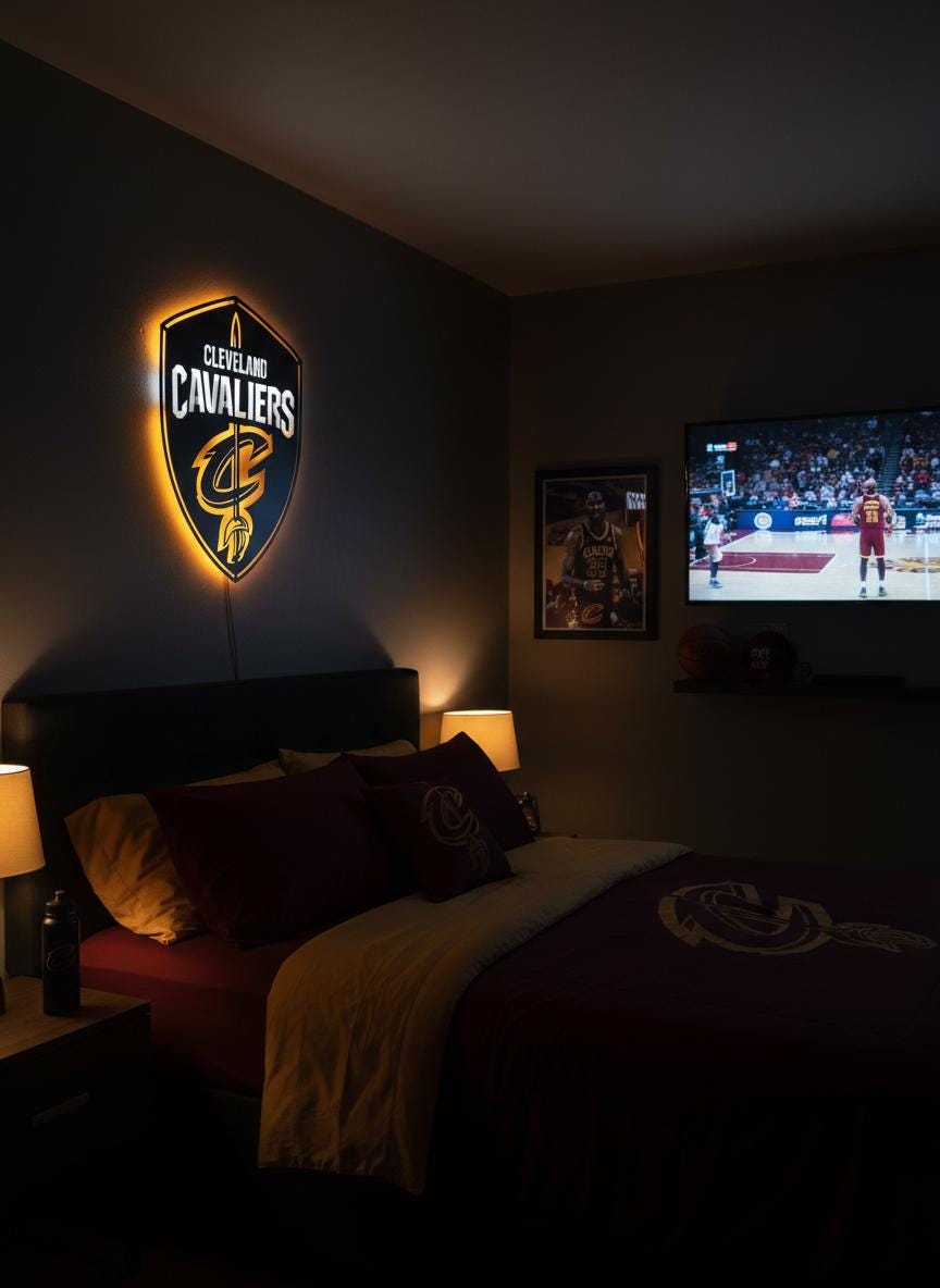 Cleveland Cavaliers Wall Art - NBA Basketball Team Logo Game Room Decor