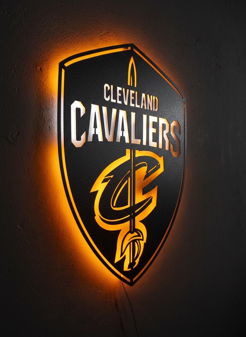 Cleveland Cavaliers Wall Art - NBA Basketball Team Logo Game Room Decor