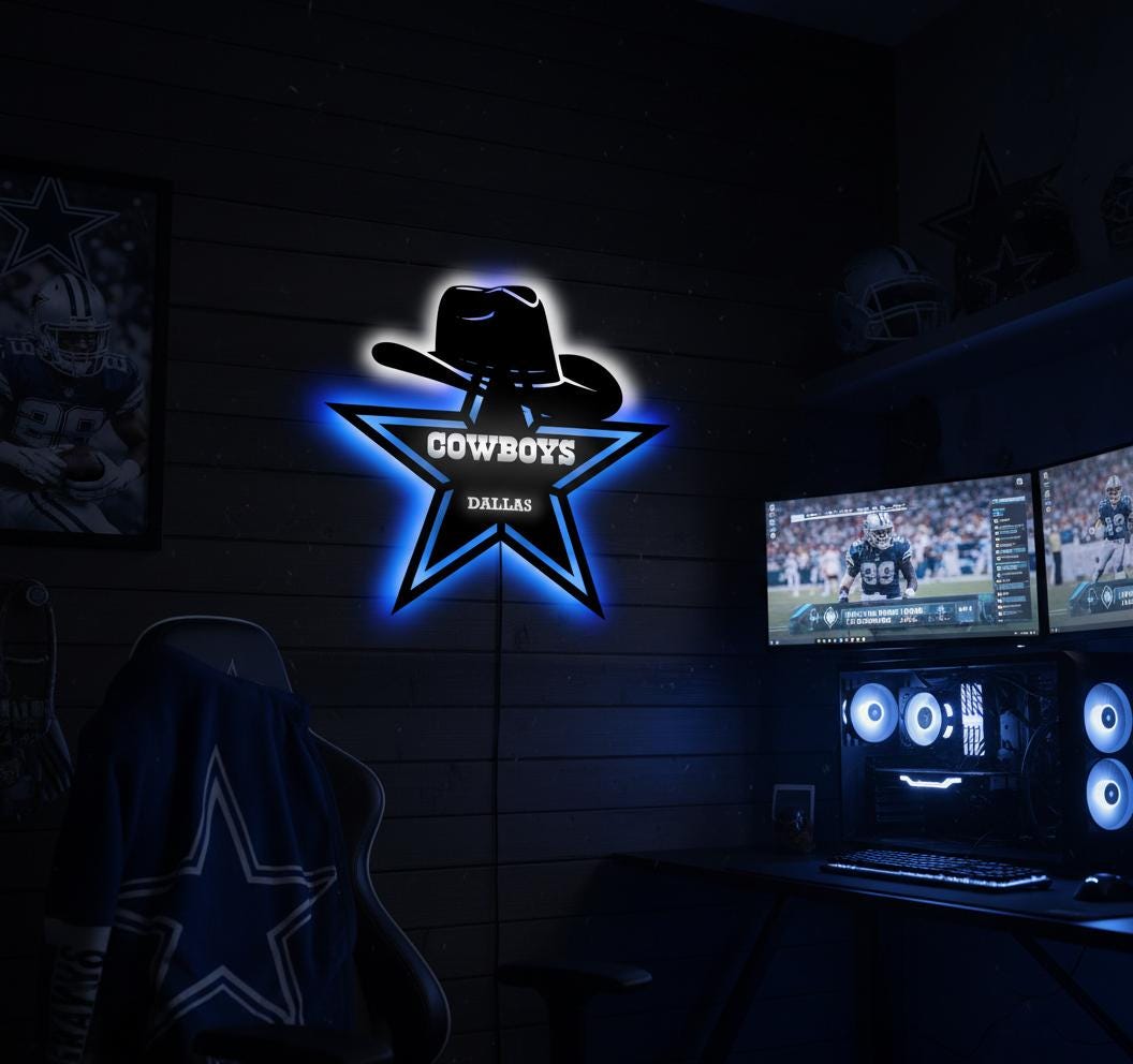 Dallas Stars Wall Art - Hockey Team Logo Game Room Decor | Sports Fan Gift
