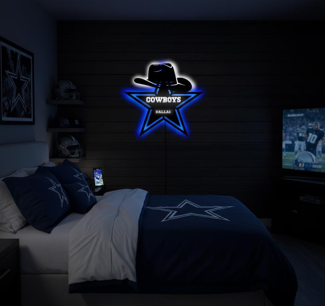 Dallas Stars Wall Art - Hockey Team Logo Game Room Decor | Sports Fan Gift