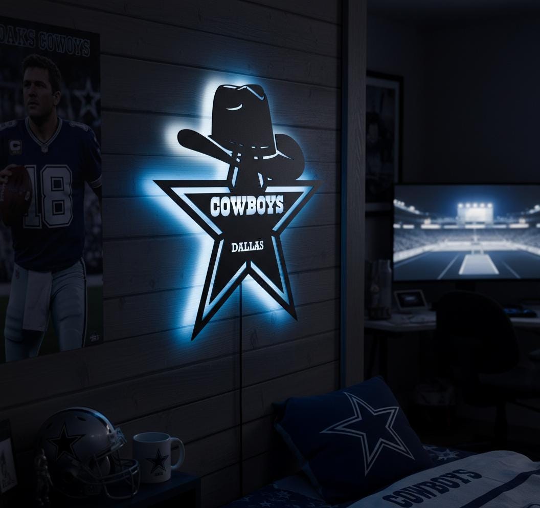 Dallas Stars Wall Art - Hockey Team Logo Game Room Decor | Sports Fan Gift