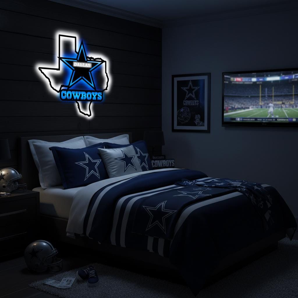 Dallas Stars Wall Art - Unique Hockey Team Logo Game Room Decor Gift