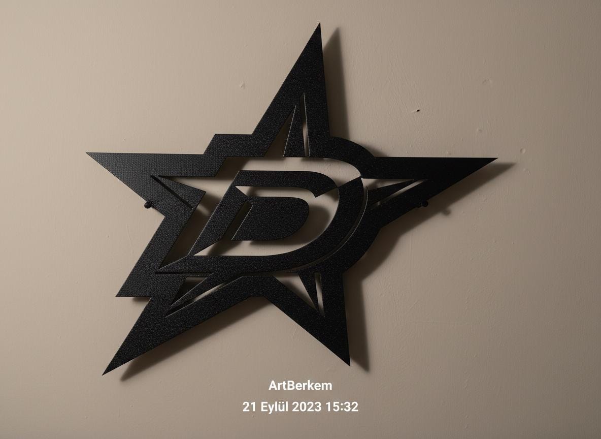 Dallas Stars Wall Art - Hockey Team Logo - Game Room Decor Gift