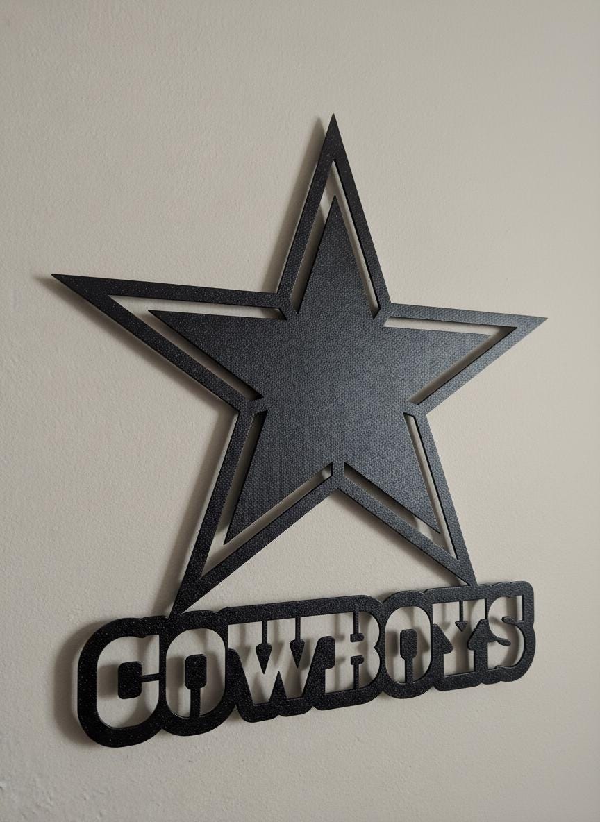 Dallas Cowboys Wall Art - NFL Team Logo Decor for Game Room & Gifts
