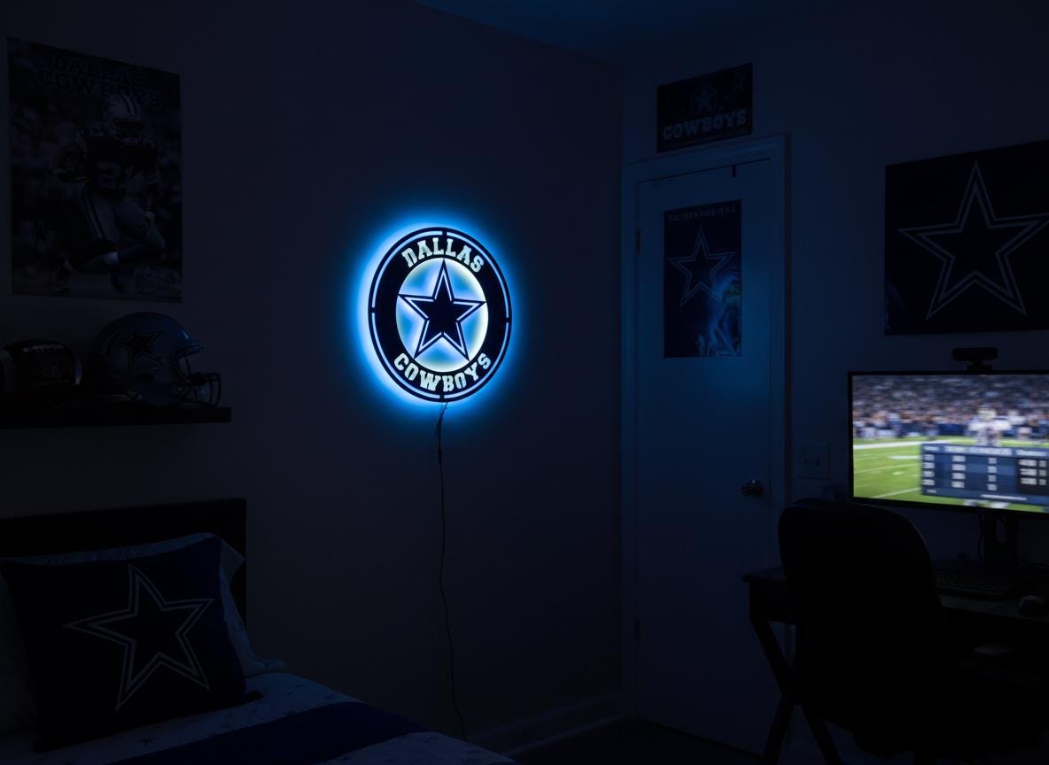 Dallas Cowboys Wall Art - Official NFL Team Logo Sign Game Room Decor