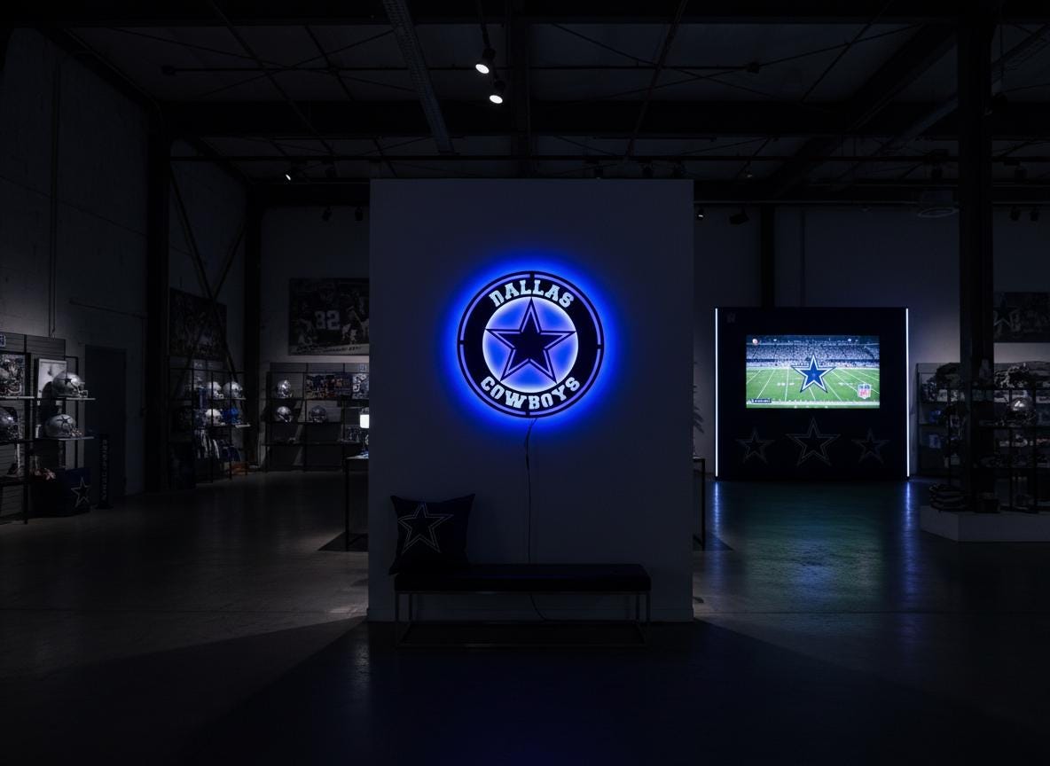 Dallas Cowboys Wall Art - Official NFL Team Logo Sign Game Room Decor