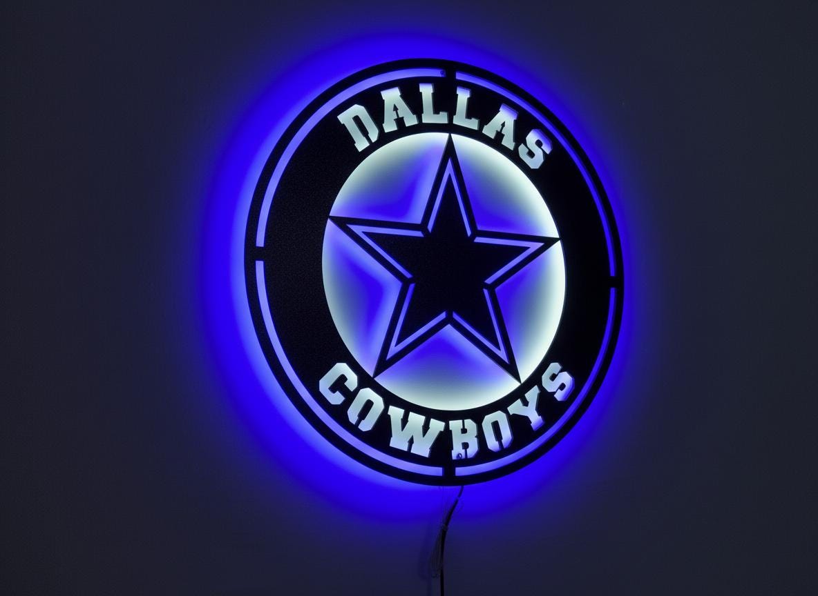 Dallas Cowboys Wall Art - Official NFL Team Logo Sign Game Room Decor