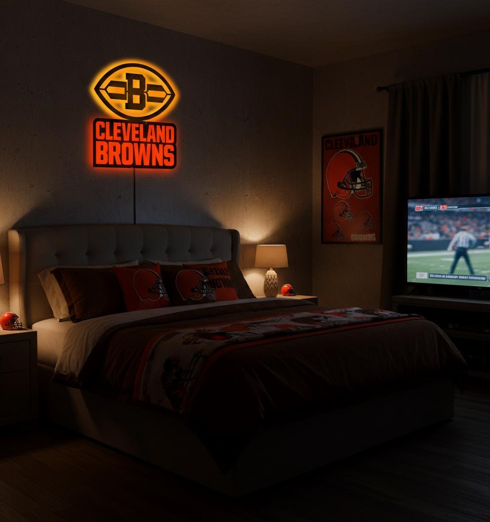 Cleveland Browns Wall Art - NFL Football Team Logo Game Room Decor