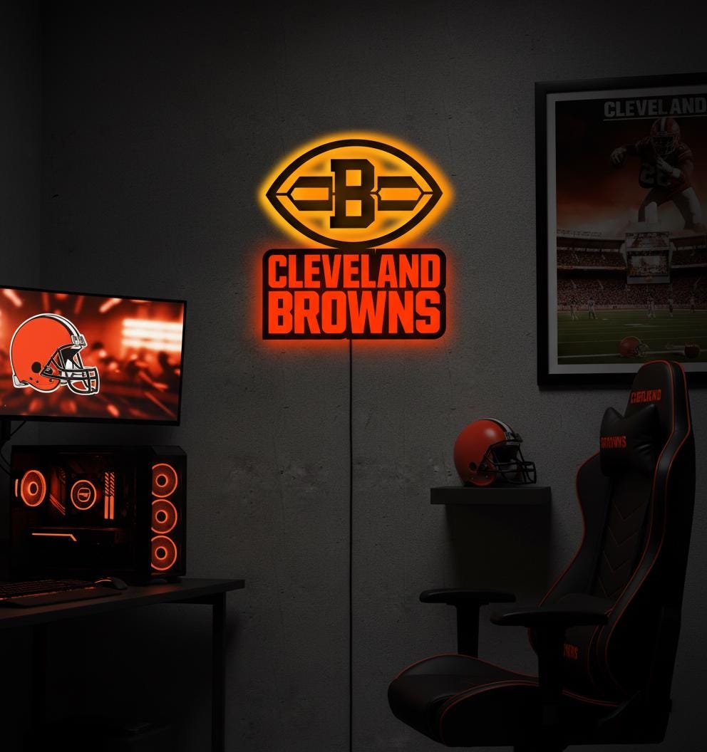Cleveland Browns Wall Art - NFL Football Team Logo Game Room Decor