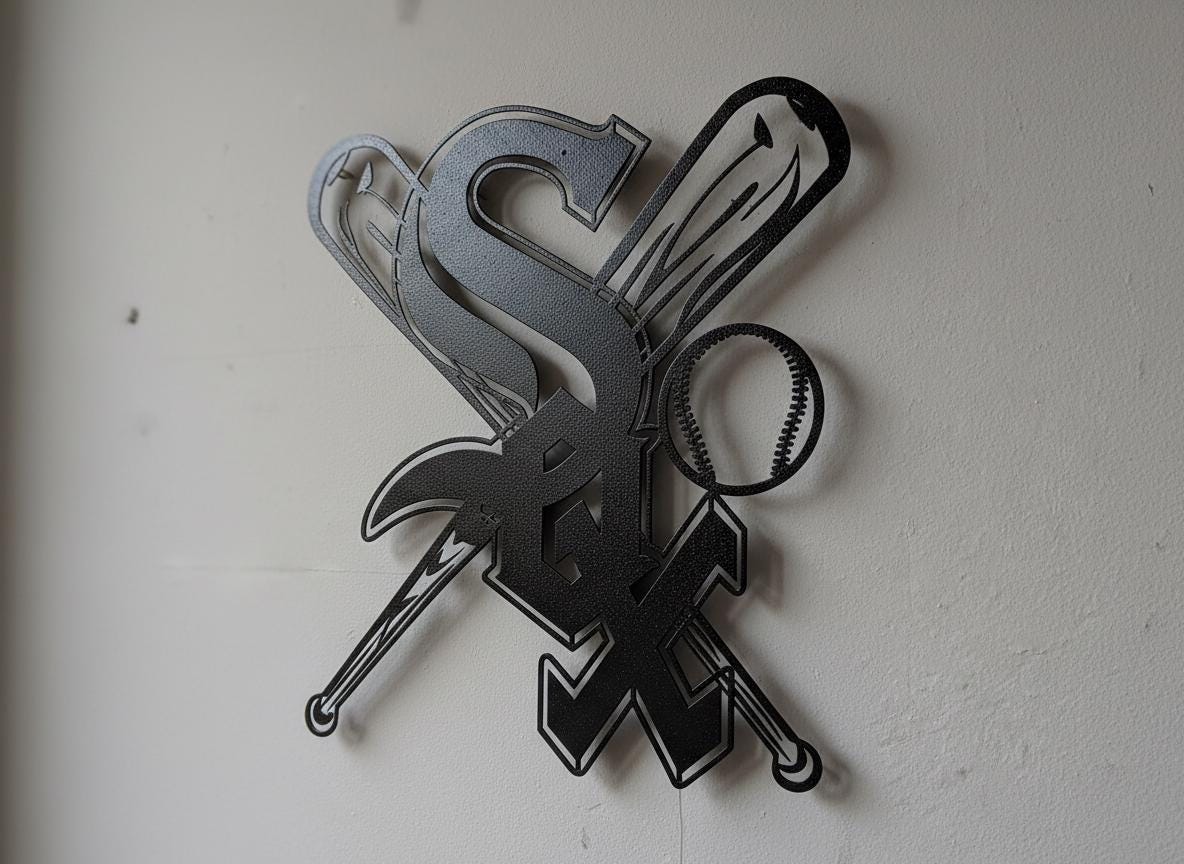 Chicago White Sox Wall Art - Baseball Team Logo Decor Game Room Sign