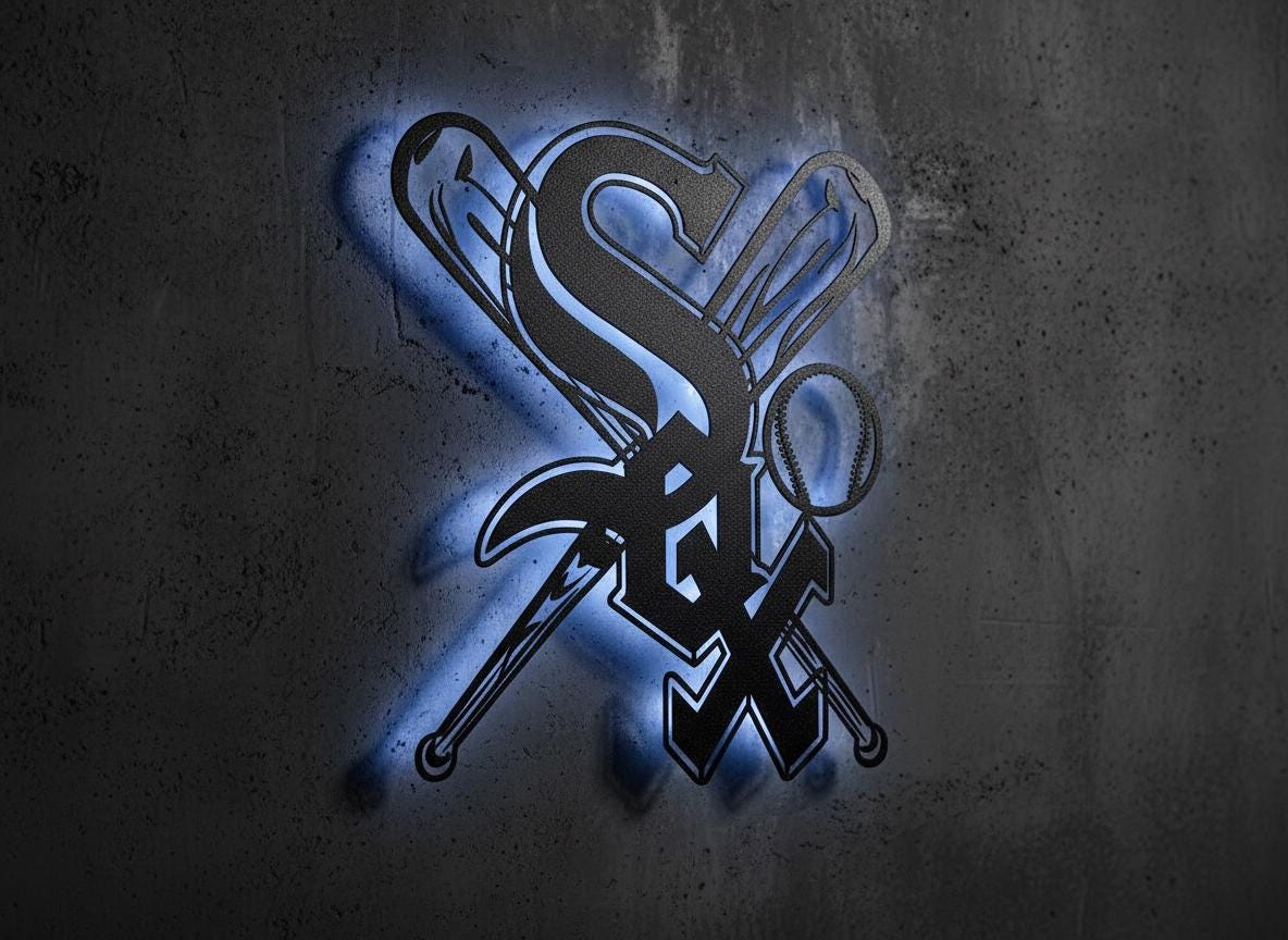 Chicago White Sox Wall Art - Baseball Team Logo Decor Game Room Sign