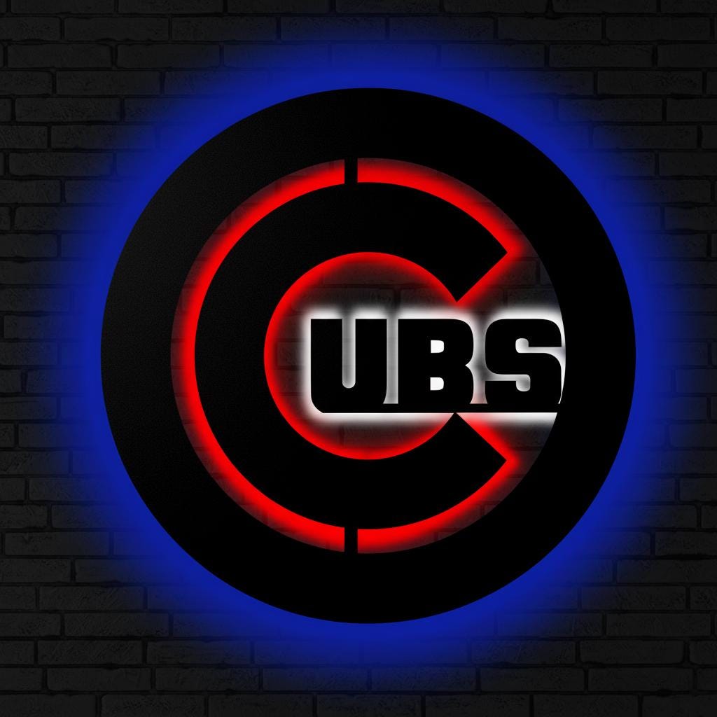 Chicago Cubs Wall Art - Wrigleyville Team Logo Baseball Fan Decor
