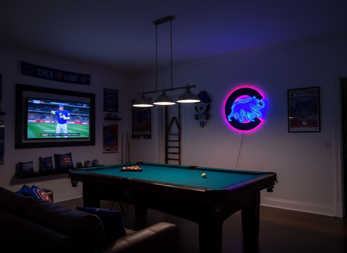 Chicago Cubs Wall Art - Wrigleyville Home Decor - Baseball Fan Gift
