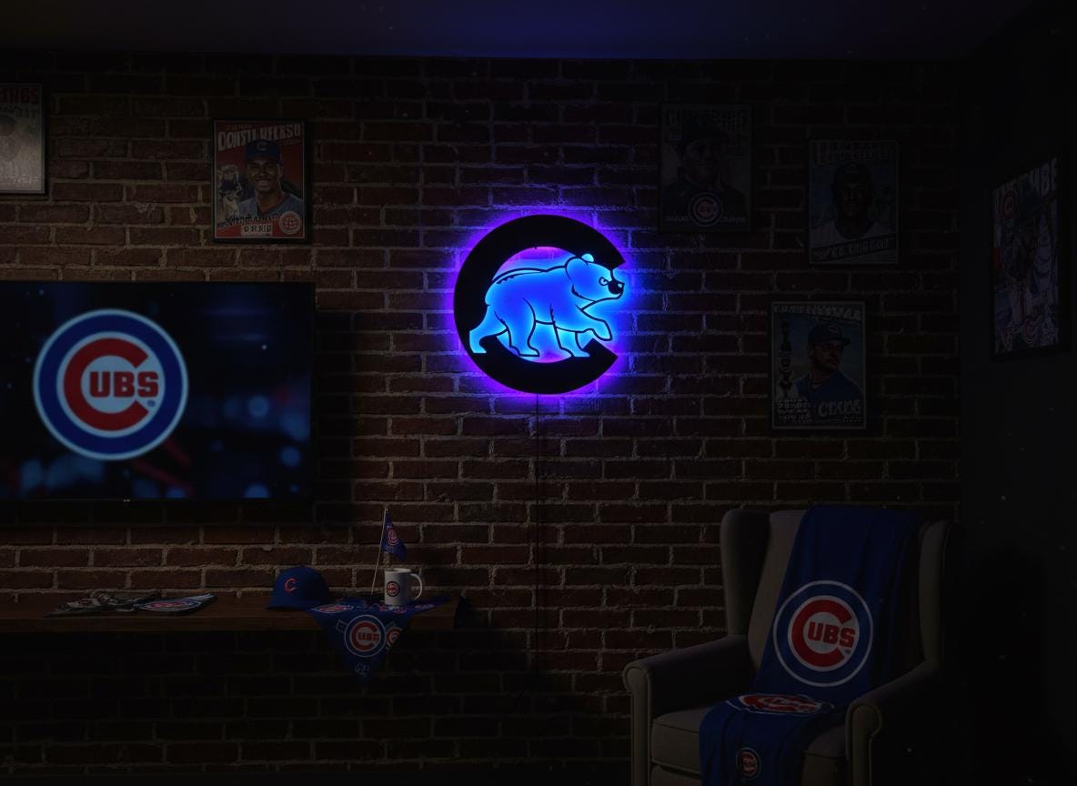 Chicago Cubs Wall Art - Wrigleyville Home Decor - Baseball Fan Gift