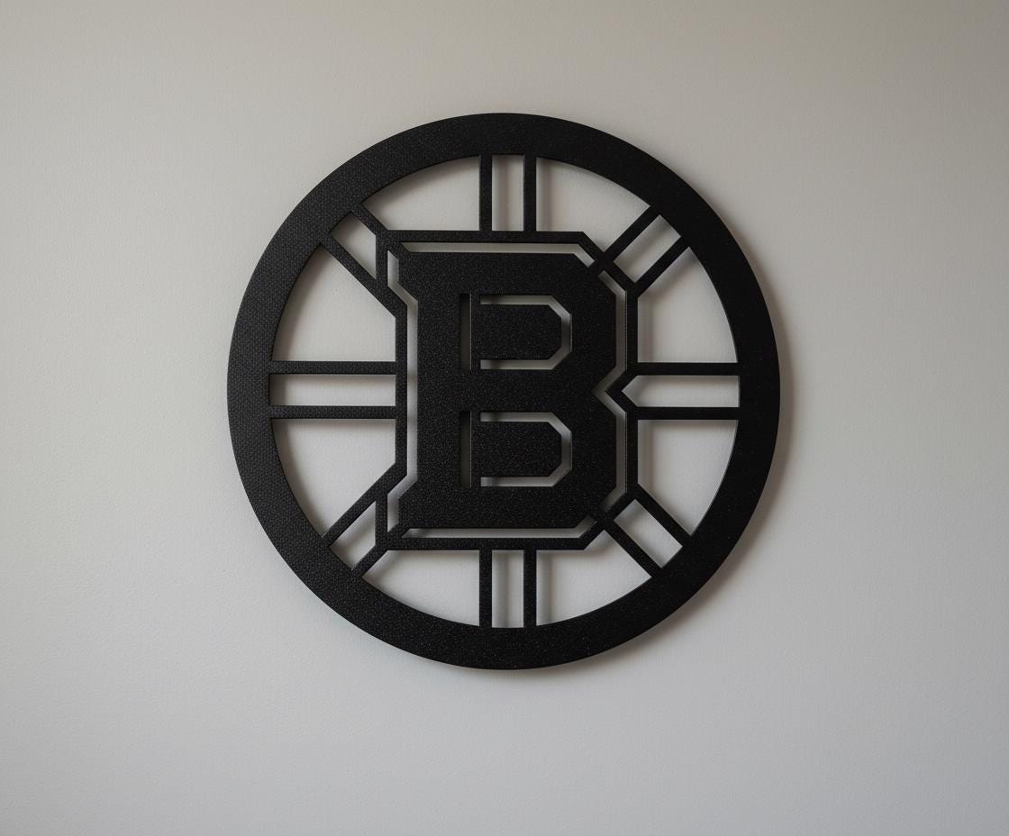 Boston Bruins Wall Art - Team Logo NHL Hockey Decor - Game Room Gift