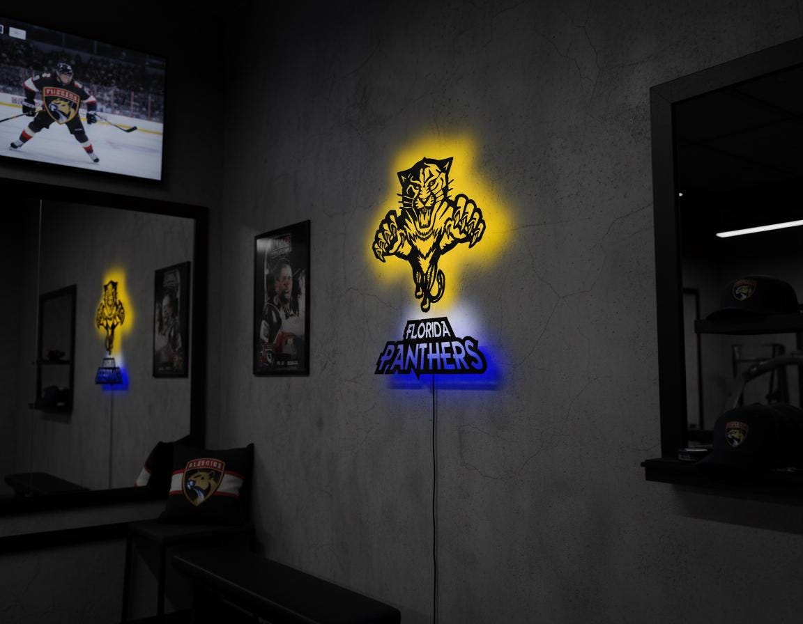 Carolina Panthers Wall Art - NFL Team Logo Sign - Game Room Decor