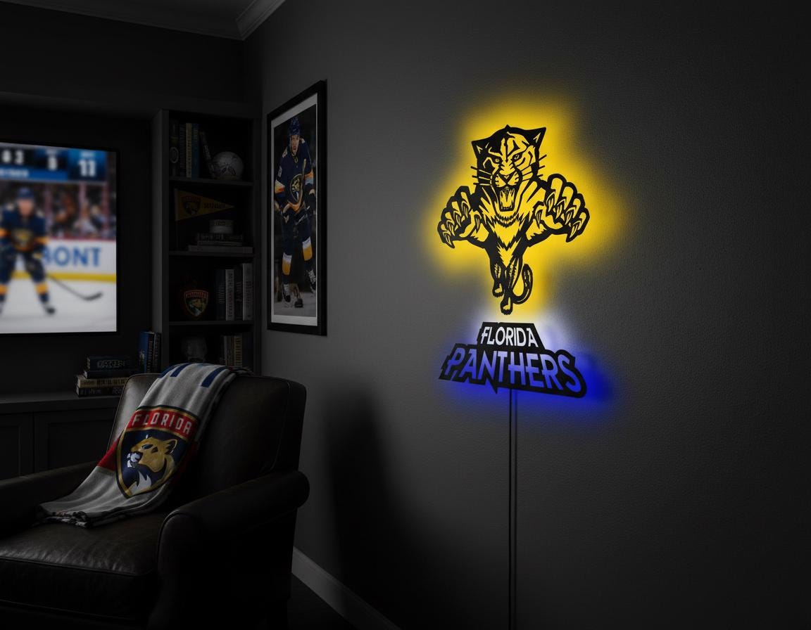Carolina Panthers Wall Art - NFL Team Logo Sign - Game Room Decor