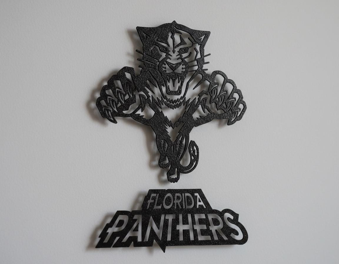 Carolina Panthers Wall Art - NFL Team Logo Sign - Game Room Decor