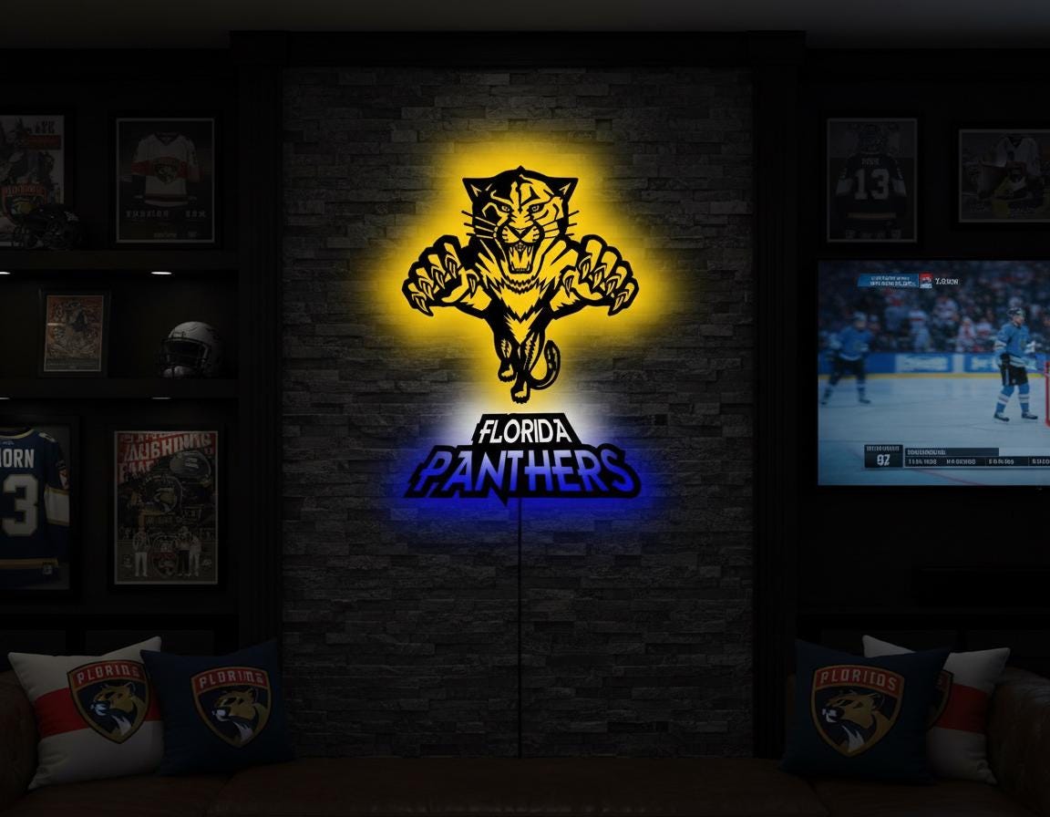Carolina Panthers Wall Art - NFL Team Logo Sign - Game Room Decor