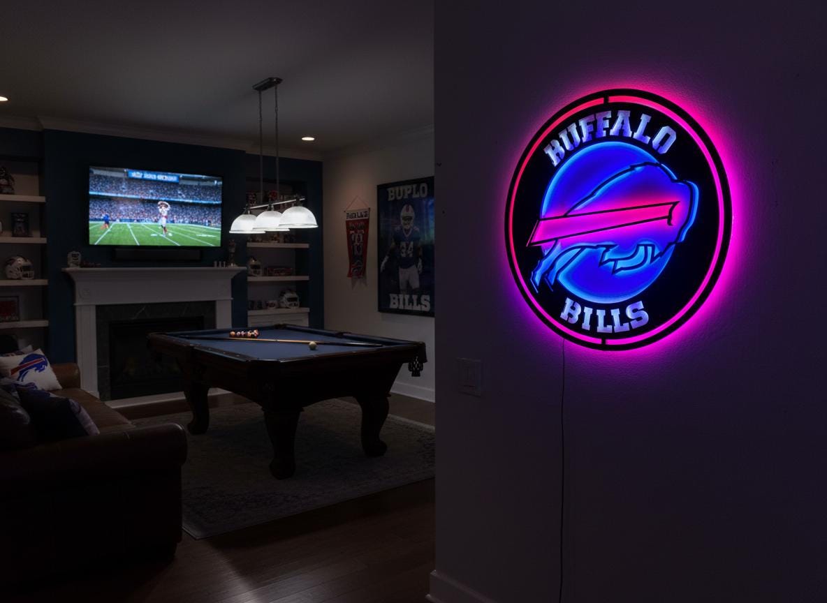 Buffalo Bills Wall Art - Official NFL Football Team Logo Game Room Decor
