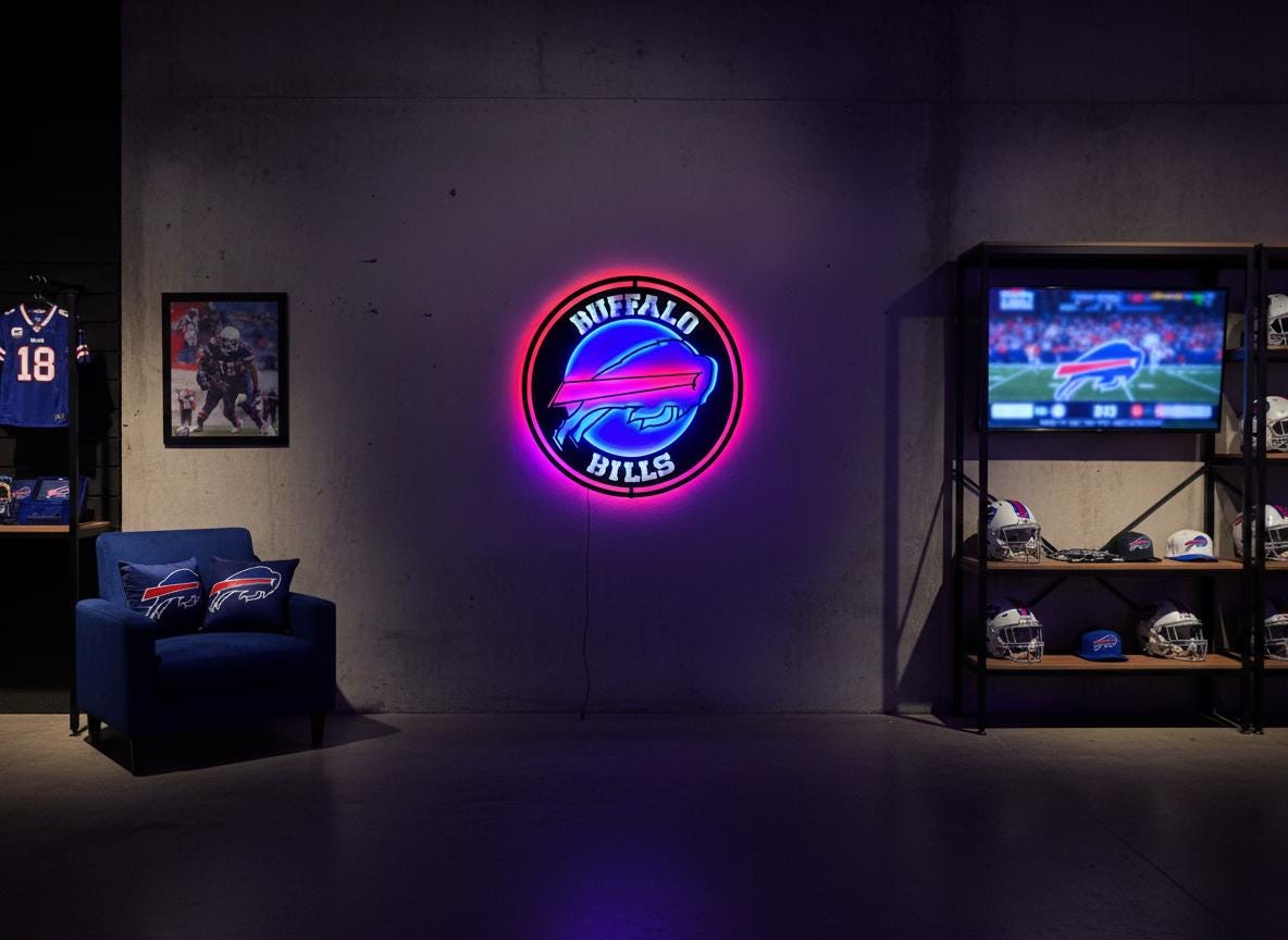 Buffalo Bills Wall Art - Official NFL Football Team Logo Game Room Decor