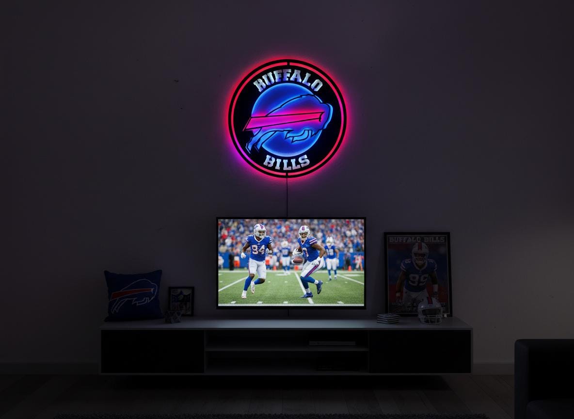 Buffalo Bills Wall Art - Official NFL Football Team Logo Game Room Decor