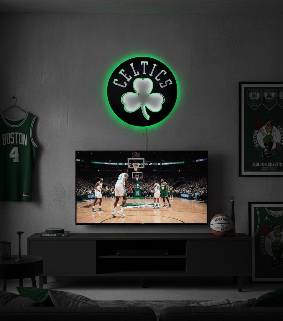 Boston Celtics Wall Art - NBA Team Logo Decor - Game Room Gift