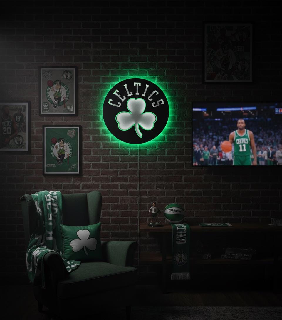 Boston Celtics Wall Art - NBA Team Logo Decor - Game Room Gift