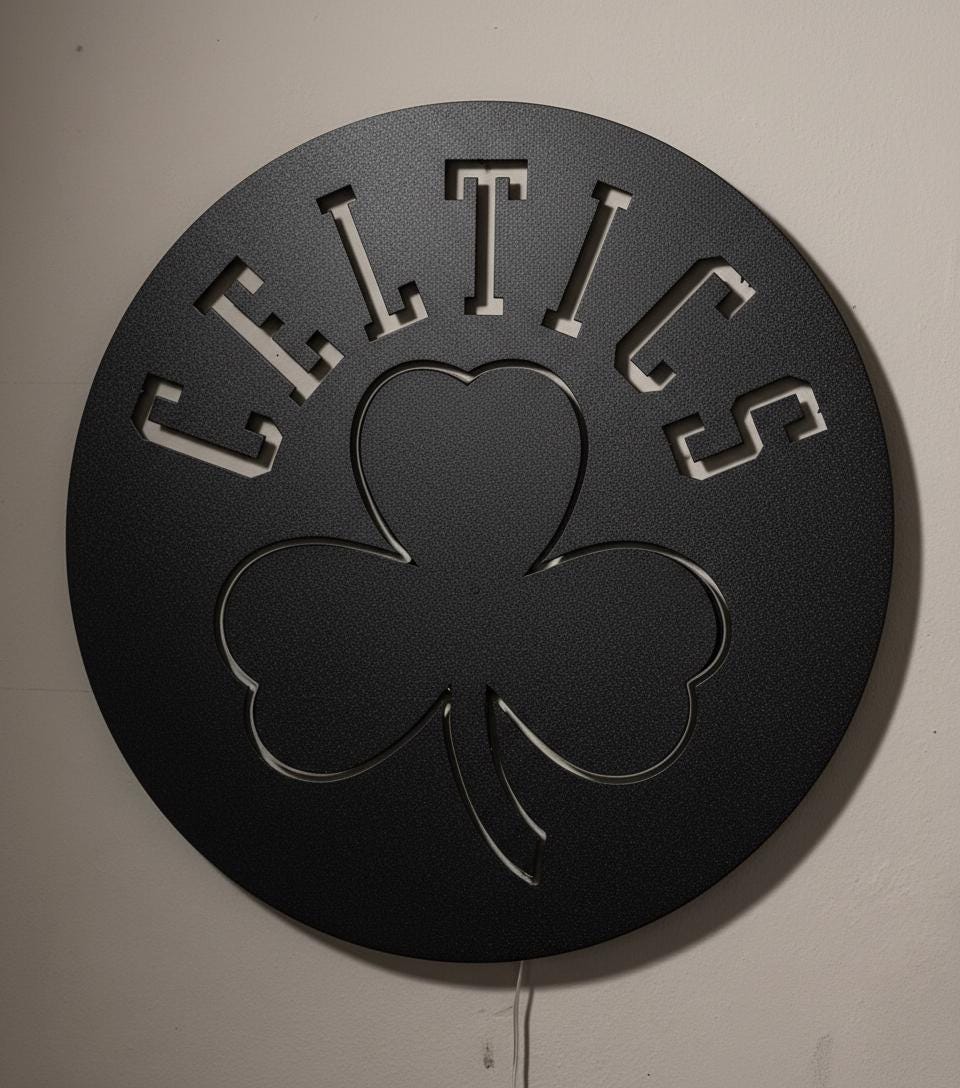 Boston Celtics Wall Art - NBA Team Logo Decor - Game Room Gift