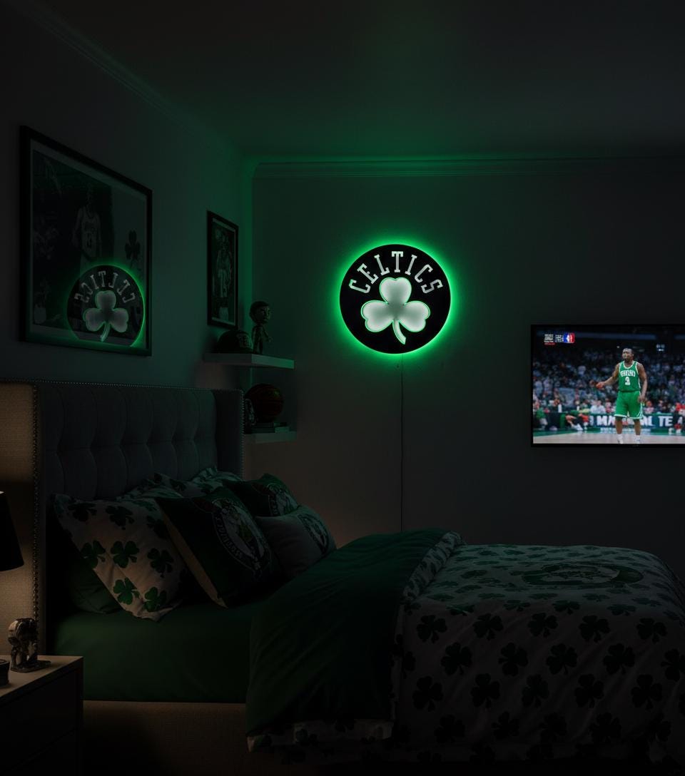 Boston Celtics Wall Art - NBA Team Logo Decor - Game Room Gift