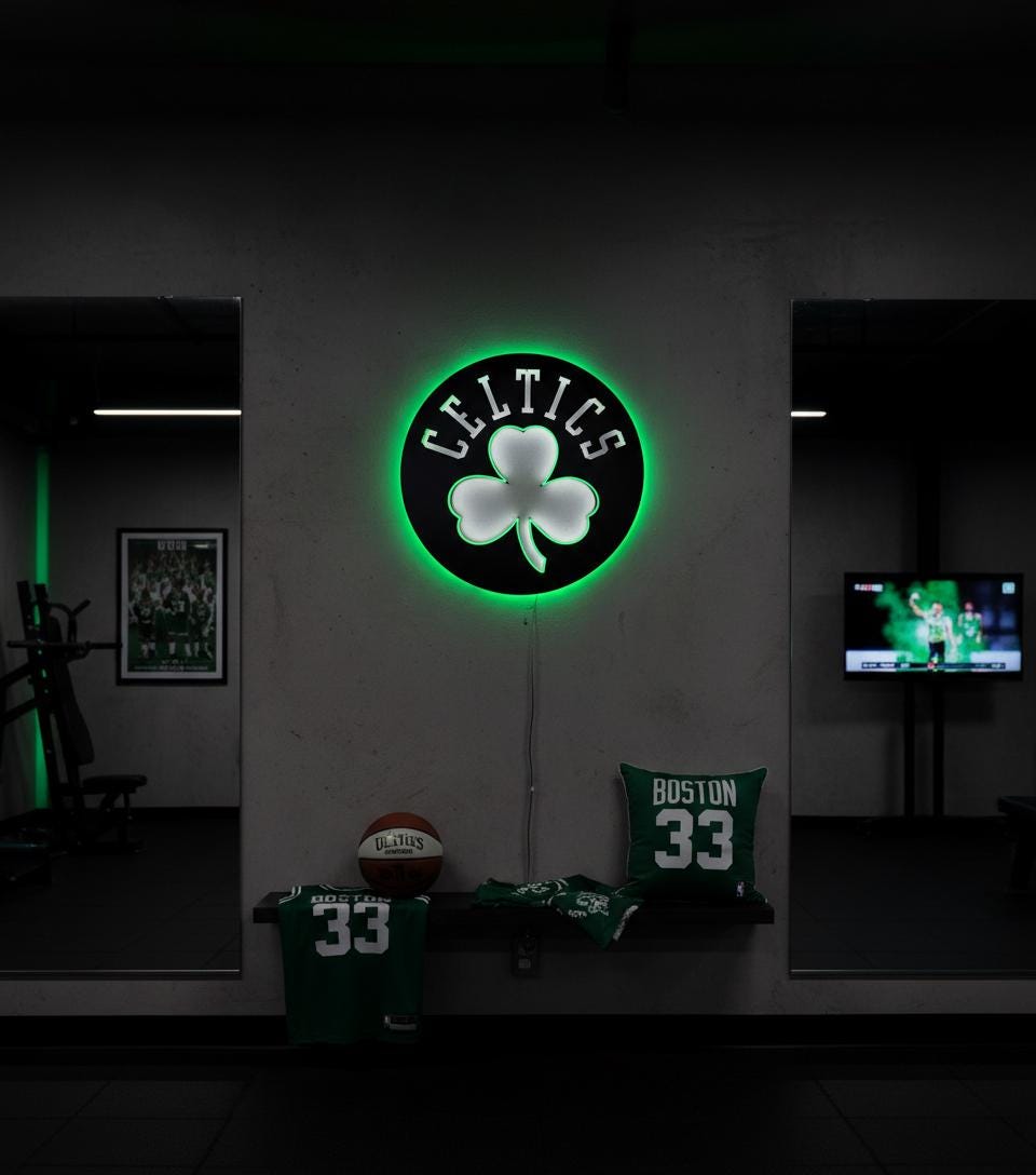 Boston Celtics Wall Art - NBA Team Logo Decor - Game Room Gift