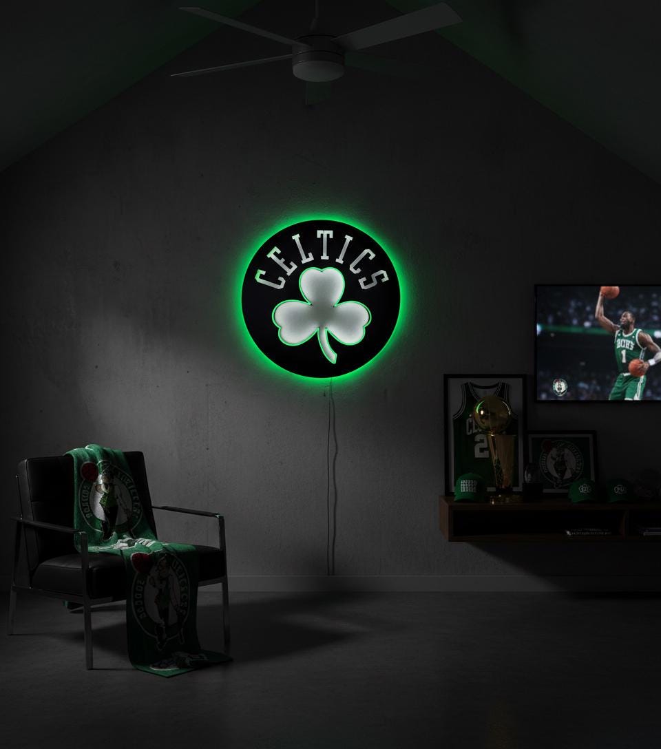 Boston Celtics Wall Art - NBA Team Logo Decor - Game Room Gift
