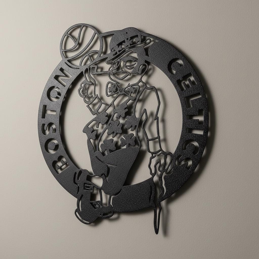 Boston Celtics Wall Art - NBA Team Logo - Game Room Decor for Fans