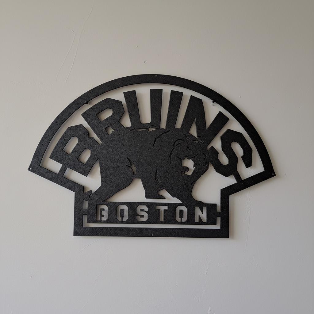 Boston Bruins Wall Art - Official Team Logo Hockey Decor Game Room Gift